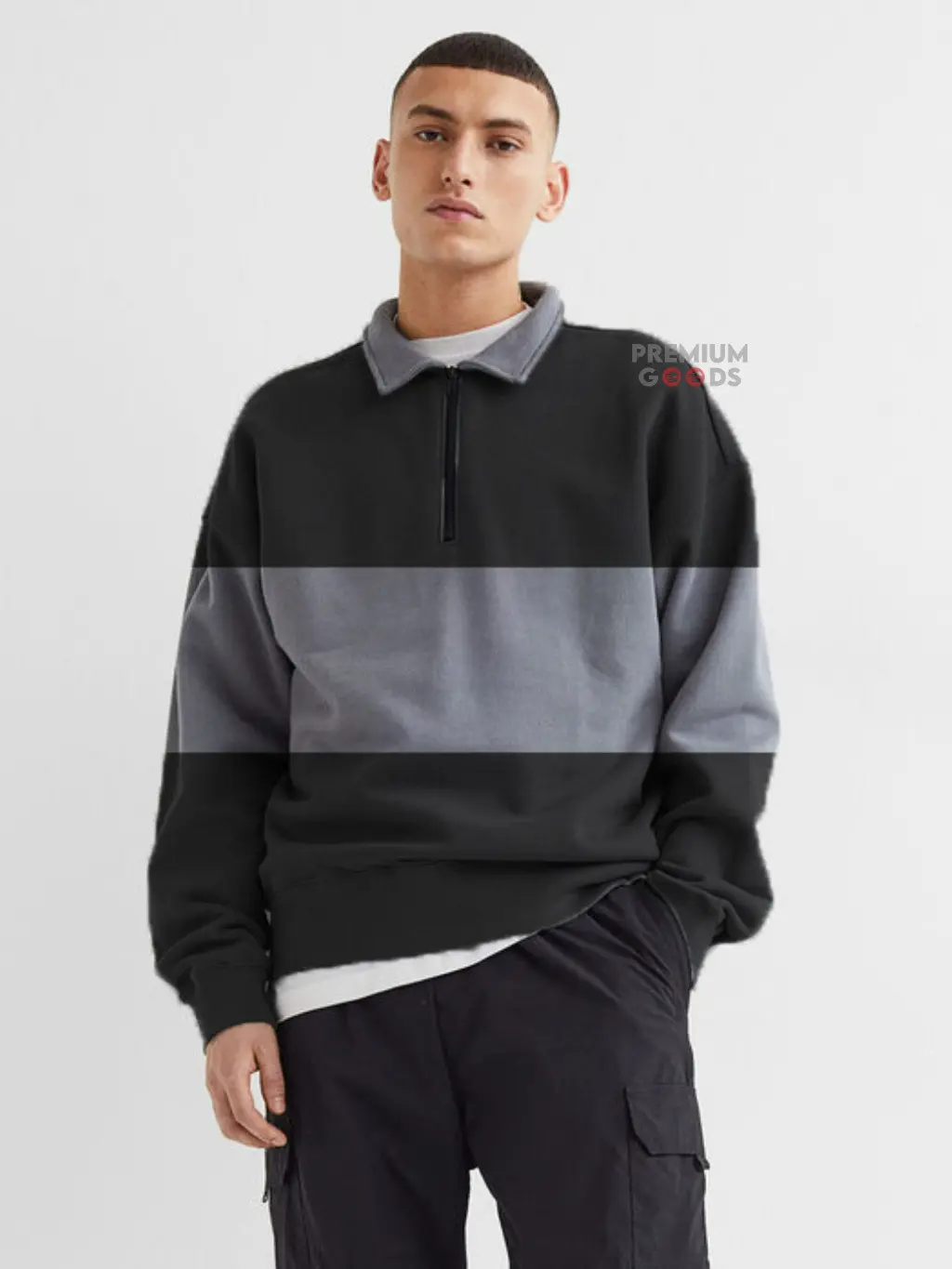 Jaket Rugby Premium Sweater Pria Wanita / Halfzipper Sweater Comby Premium