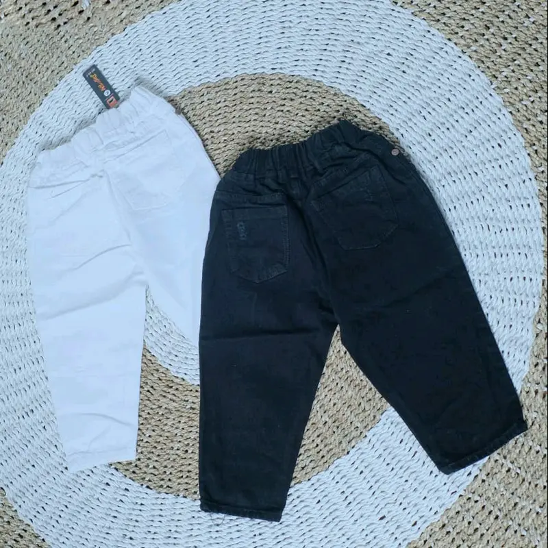 CELANA PANJANG ANAK SOBEK HITAM PUTIH// Bisa buat Laki-laki & Perempuan UNISEX Fashion Hitam celana anak laki laki celana  anak murah 4