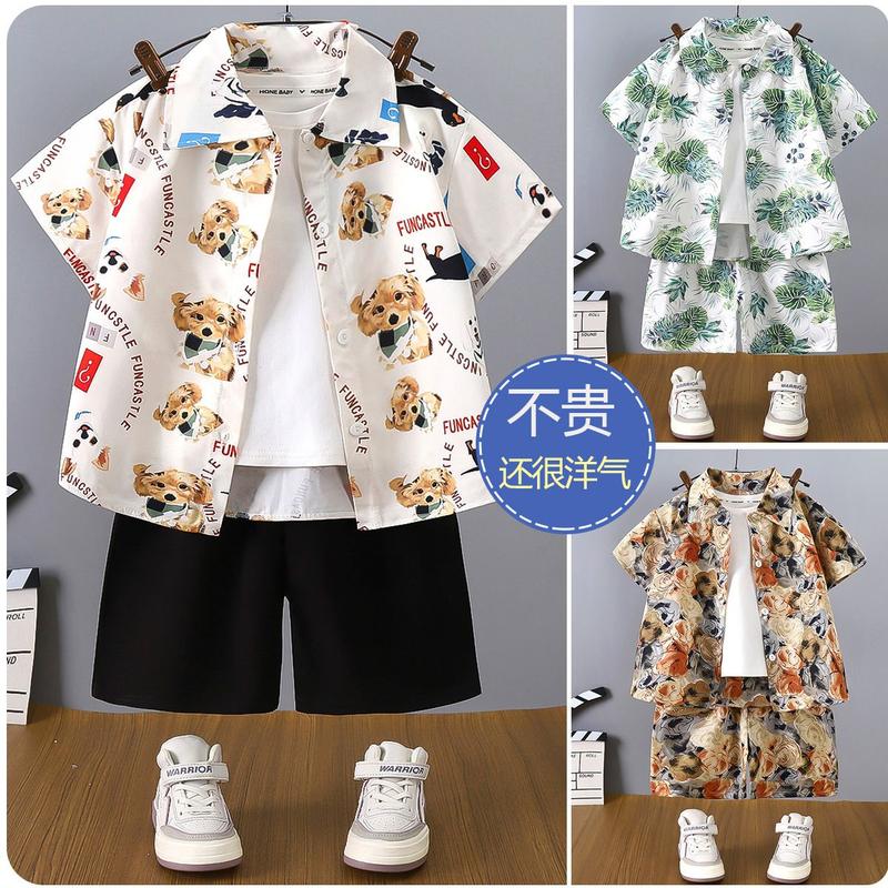 Product Introduction of Bộ Áo Sơ Mi Trẻ Em, Trang Phục Mùa Hè, Hàng Mới Về Năm 2025, Quần Đùi ngắn Tay Thường Ngày Cho Bé Trai, Quần Áo Phong Cách Hồng Kông, Bán Buôn 2