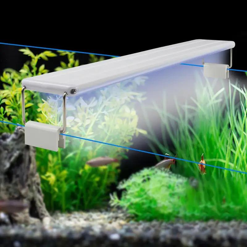 Aquarium LED Light Super Slim Fish Tank Aquatic Plant Grow Lighting Waterproof Bright Clip Lamp Blue LED 18-72cm for Plants 220V 0