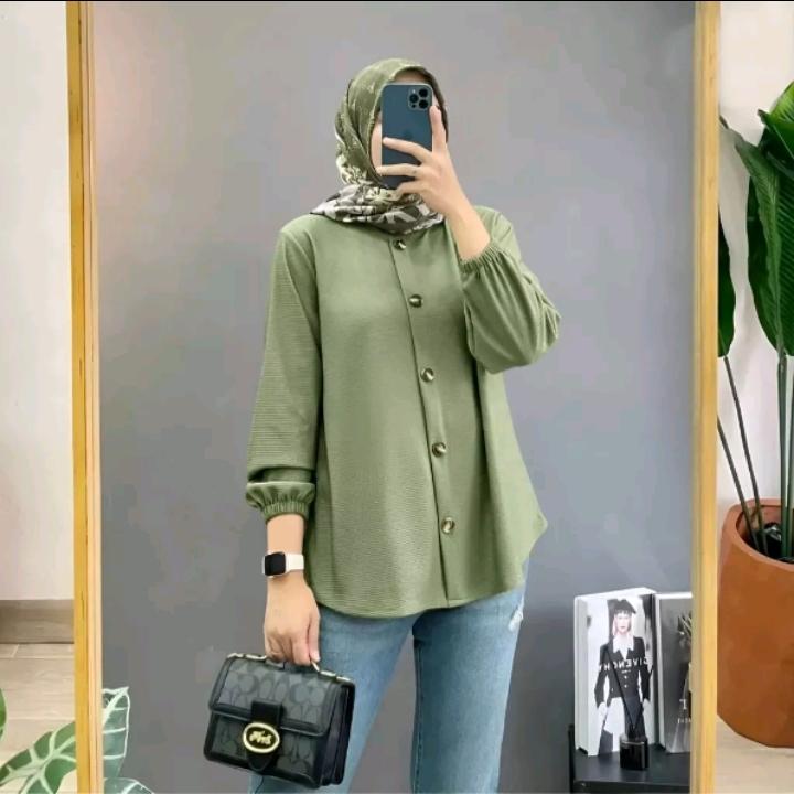 Baju Atasan Wanita Terbaru lengan karet Crinkle airflo 3