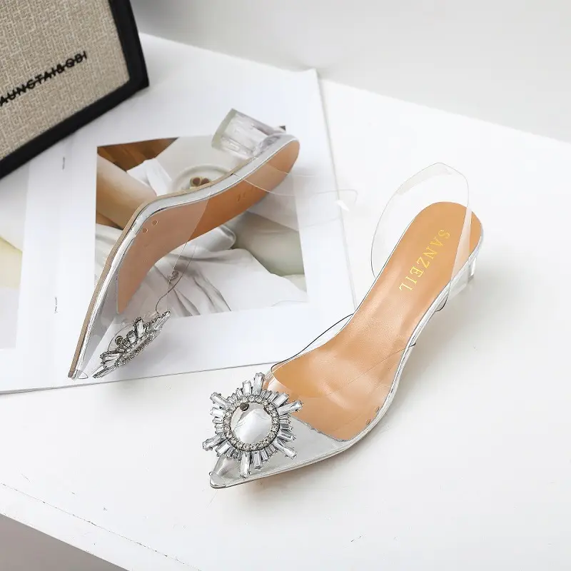 Sandal 0129 Fashion Sepatu Heels Bohemian Transparant Shoes Heels Wanita bisa COD Sendal 7