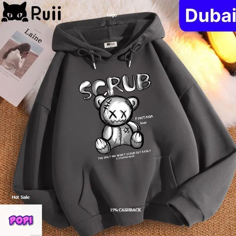 [FREESHIP] [ HÀNG ĐẸP ] ÁO KHOÁC HOODIE NAM NỮ GẤU SCRUB CHẤT NỈ DÀY PHOM FORM RỘNG CHỐNG NẮNG, NÓNG ĐÔNG HÈ PHONG CÁCH HOT TREND- POPI.36