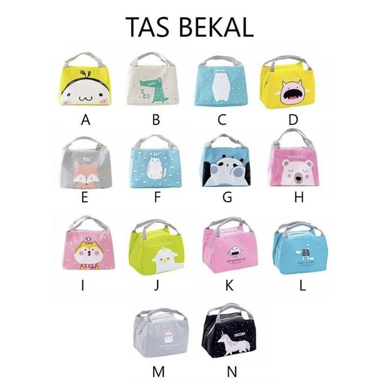 Tas Bekal Karakter Lunch Bag Cooler Tas Bekal Alumunium Motif Makanan 1