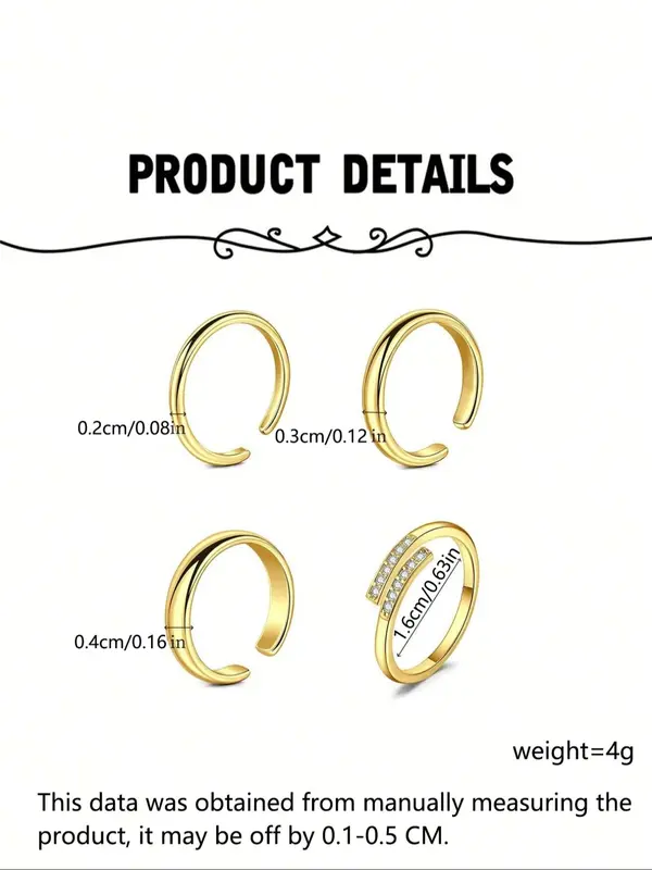 Cute Toe Ring Set, Adjustable Stainless Steel Toe Ring, Summer Beach Must-have Fashion Item, Comfortable To Wear 1