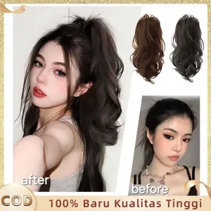 Hair Clip Ponytail Jepit 31-35cm Jepit Rambut Panjang Rambut Palsu Jedai Rambut Model Kuncir