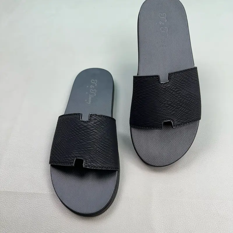 Dép Nam quai ngang da sít đế cao su đã khâu quai,cao 2cm (mã T13) Slipper DéP Đế Bằng 4