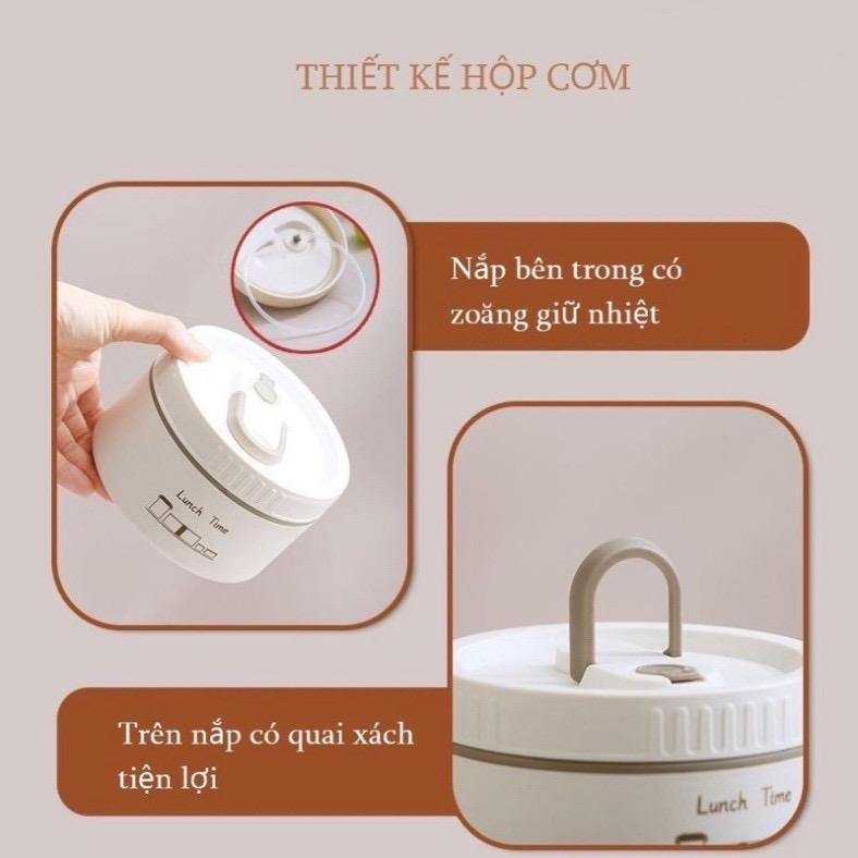 Hộp Cơm Văn Phòng, Hộp Cơm Giữ Nhiệt LUCKY LUNH BOX -  BENTO BOX - MEAL BOXKèm Thìa Đũa Túi , Thiết Kế 3 Ngăn Riêng Biệt Kèm Ruột Inox 304 2