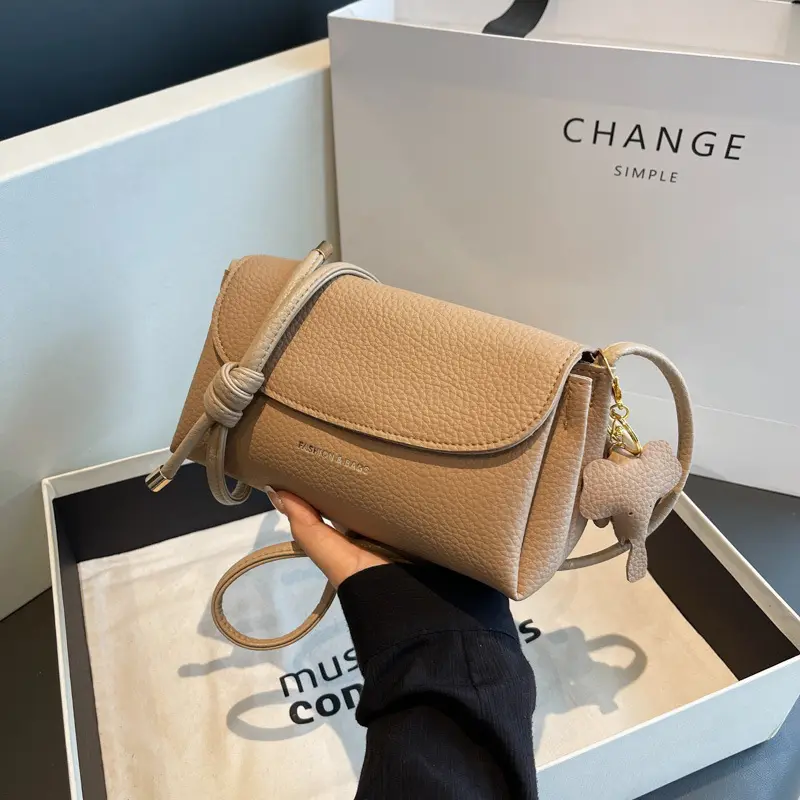 Túi Nhỏ, Thời Trang Mới Của Phụ Nữ, Da Mềm, Túi Đeo Vai Nhỏ, Kết Cấu Cao Cấp, Túi Kẹp Nách Đeo Dưới Cánh Tay, Phổ Biến Trong Năm Này Bag Kem Canvas 1