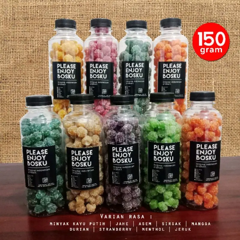 Permen jadul botol 150gr candy gula Jahe Putih Jeruk Asem Durian Mangga ...