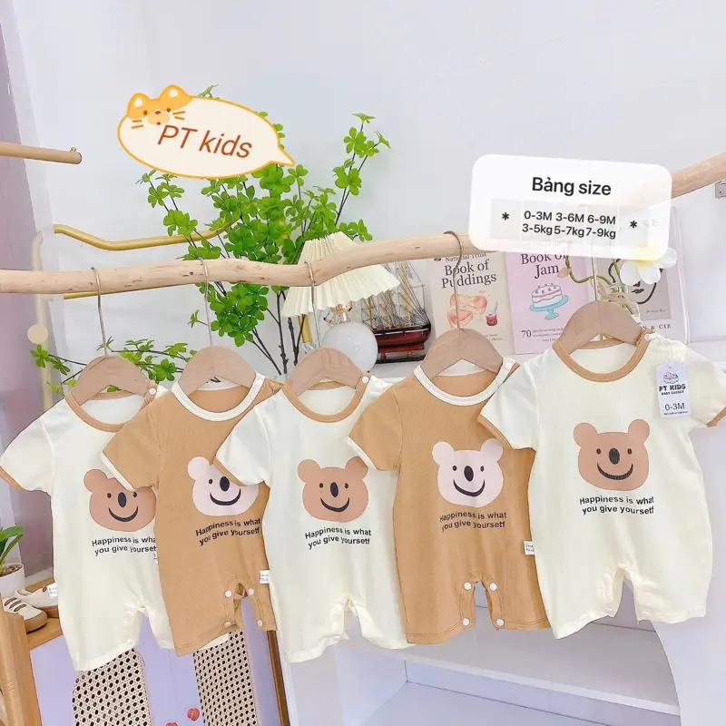 Combo 2 Chiếc Body Đùi Tăm Lạnh Mềm, Mát Cho Bé 3-9kg ( 2chiếc 2 màu) 2