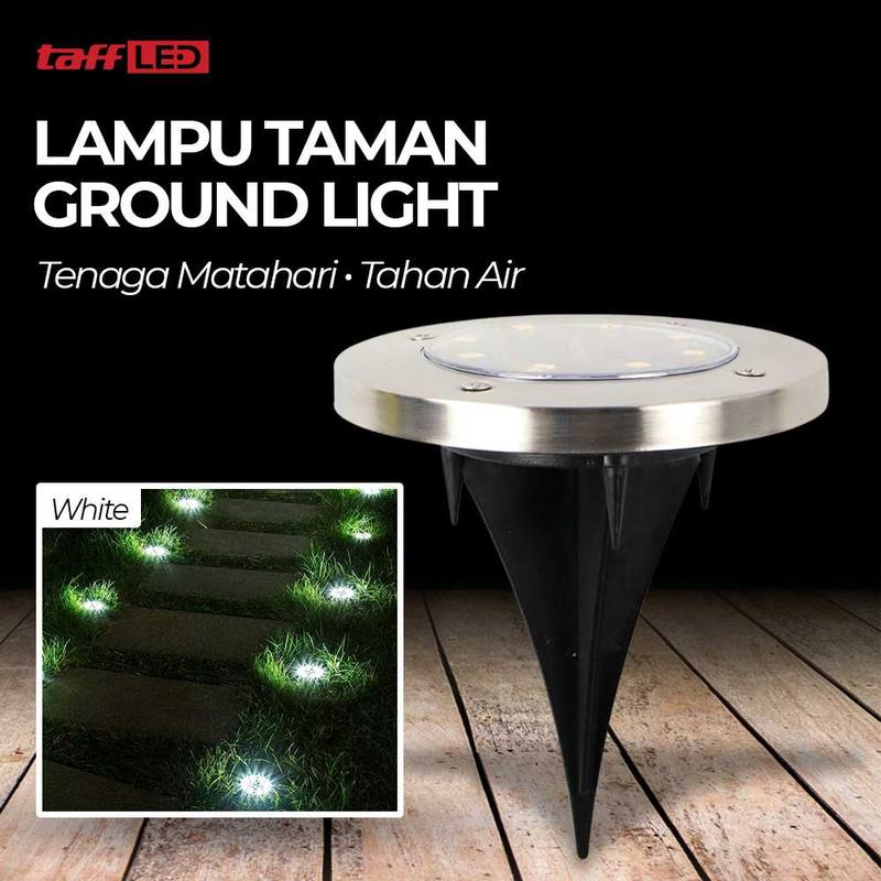 TaffLED Lampu Taman Hias Tanam Ground Light Solar Waterproof 8 LED - CL-022 0