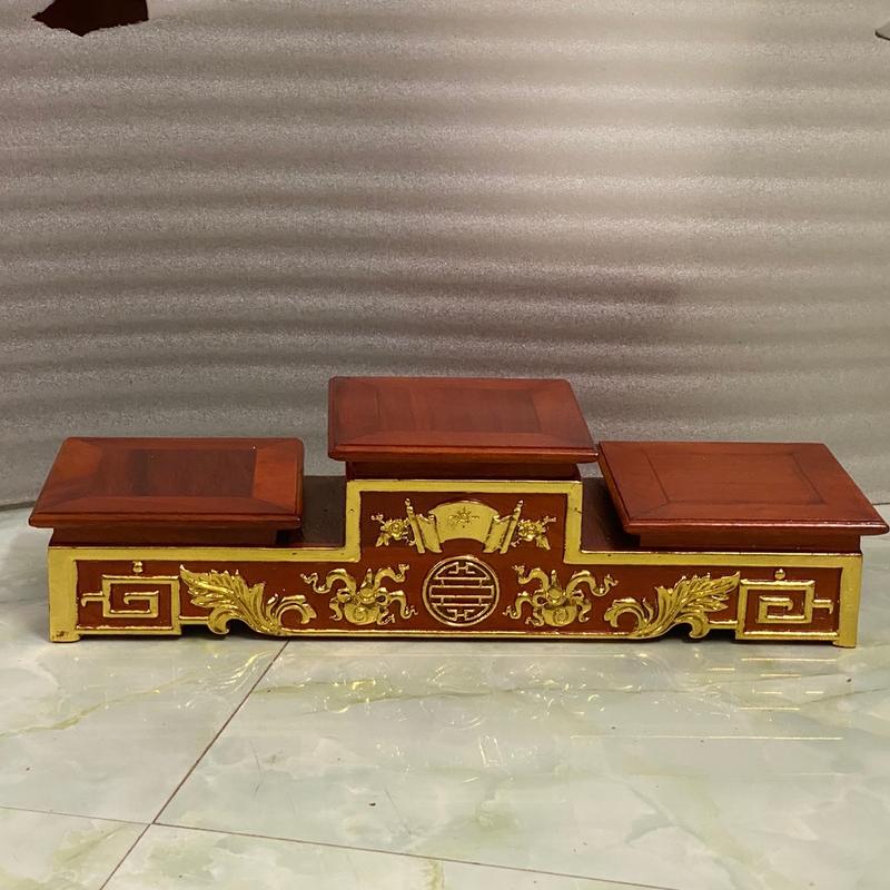 Tam Sơn mặt 16 giác vàng gỗ hương đá đài 52 cao 15 sâu 16