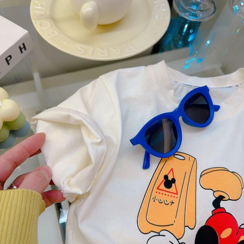 Product Introduction of Summer Children's Casual Set Pure Cotton T-Shirt Korean Style Fun Cartoon Short Sleeve New Boys Girls Two-Piece Set Trendy 15
