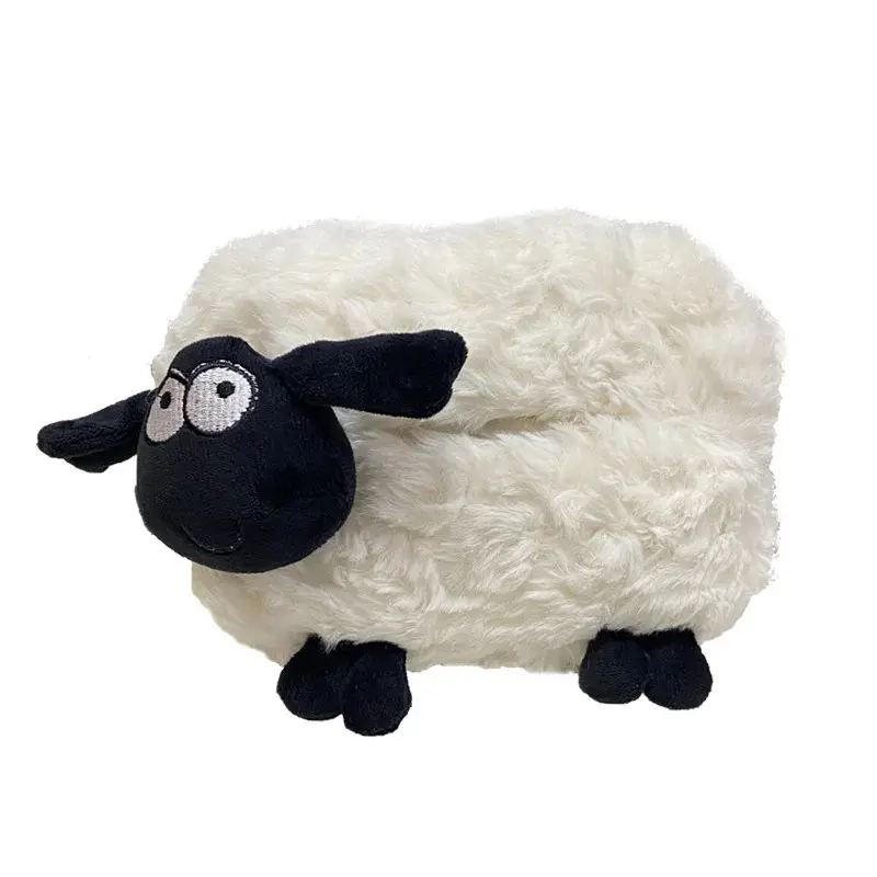 Cartoon Cute Lamb Car Tissue Box Creative Car Hanging Type Drawer Cover Car Seat Back Armrest Box Tissue Bag Cartoon Cute Car Stowing & Tidying