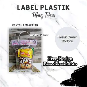 PLASTIK LABEL SNACK ULANG TAHUN TALI PELINTIR  (10pcs)