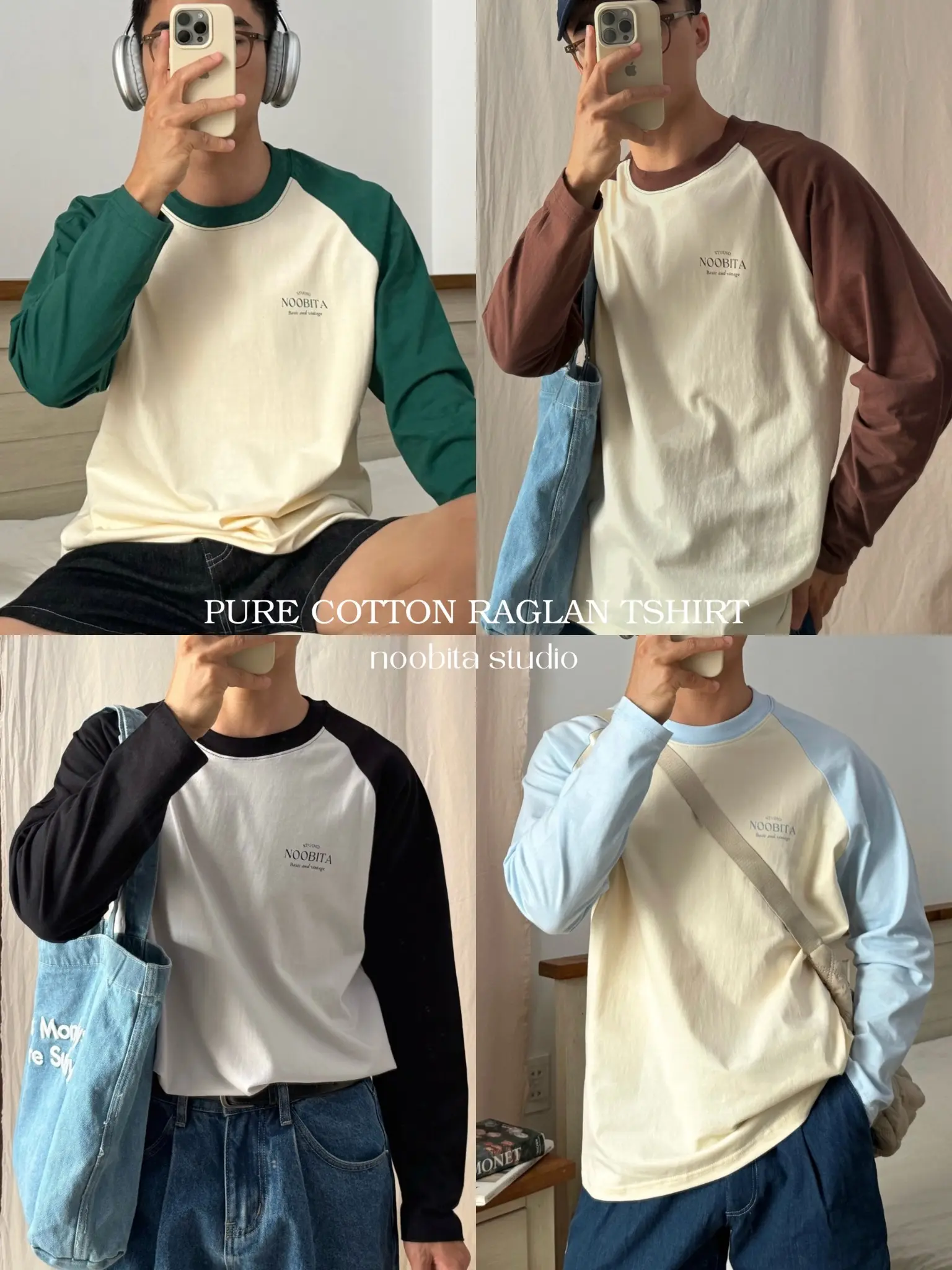 Áo thun raglan tay dài NOOBITA 8145 cho nam - Menswear