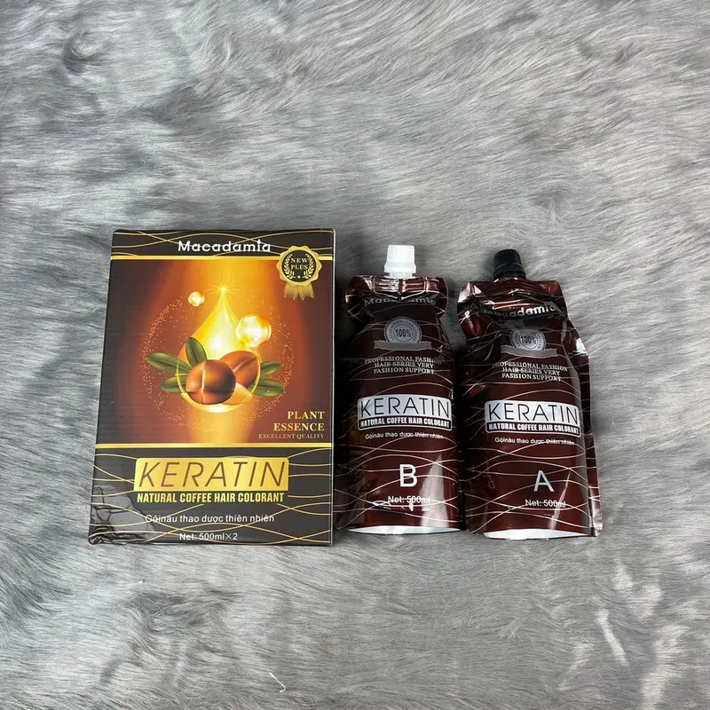 Nhuộm đen phủ bạc Maca 500ml x2 ( không dính da đầu , keratin mềm mại tóc ) chuyên salon , baber Nhuộm Tóc Nữ Đổi Màu Tóc 2