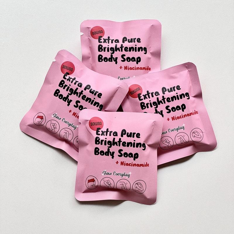 Sowso Extra Pure Brightening Body Soap with niacinamide sabun mandi pemutih pencerah kulit 4