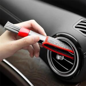 Cepillo de limpieza para rejillas de ventilación de autos, Cepillo de limpieza para rejillas de ventilación de autos de doble cabeza, Limpiador detallado para autos, Cepillo de limpieza multifuncional para interiores de autos