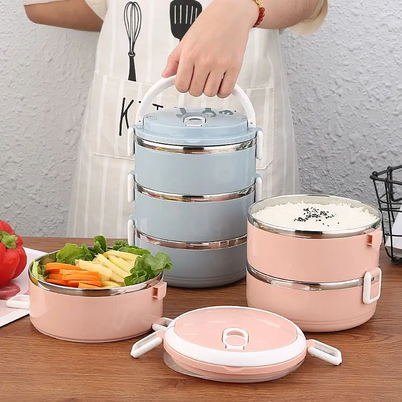 Stainless Steel Multi-layer Lunch Box Insulated Lunch Box with Lid for Office Workers and Students