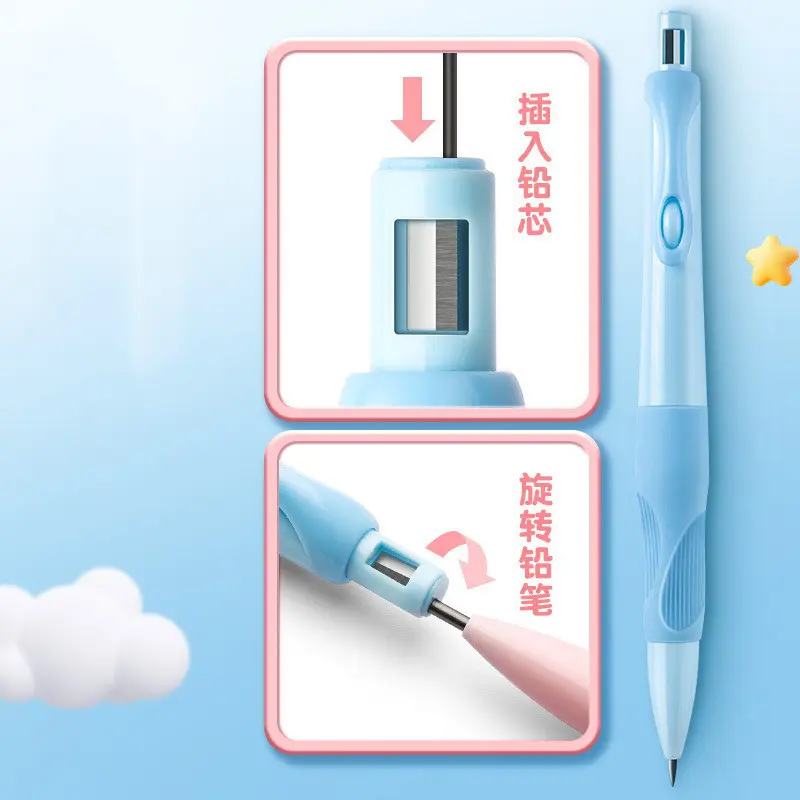 Cây bút chì bấm Cá Heo ngòi 2mm cho bé định vị tay cầm bút đúng cách 4