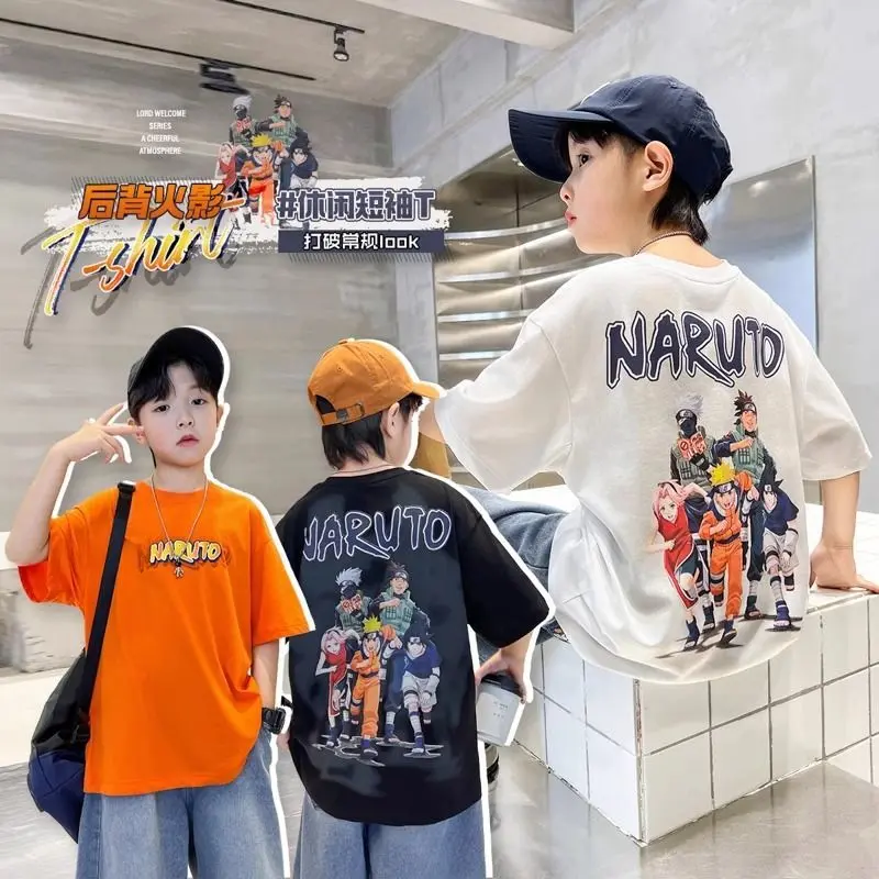 Váy Mùa Hè Cho Trẻ Em, Naruto, ngắn Tay, Cotton Nguyên Chất, Dáng Rộng Vừa Vặn, Phong Cách Phương Tây, Dành Cho Trẻ Em Trung Bình Và Lớn, Áo Hợp Xu hướng Cho Bé Trai, Hàng Mới Về 2024 0