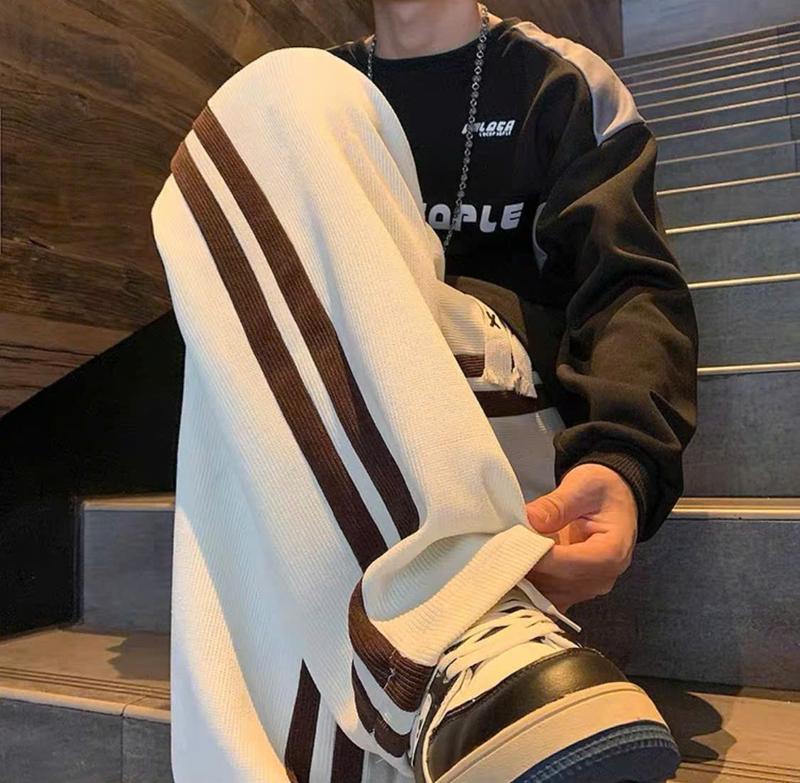 QUẦN NHUNG Tăm Ống Rộng  COLLECTION  NAD Phối 2 soc Unisex - Quần Dài Cạp Chun Eo Vải Co Dãn Dày Dặn ấm áp 2