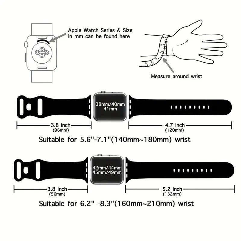 Leopard-Pattern Watch Band for Apple Watch, Waterproof Cheetah Sports Silicone Wristband, Trendy Matching Watchband for iWatch Series for Fitness Watches, Smart Watch Straps, Smartwatch Strap, Black, Funny Gift 2
