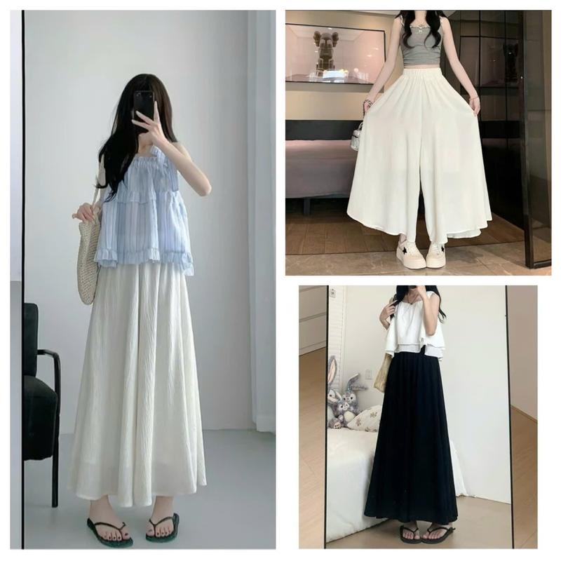 Quần ống rộng dài bigsize nữ Quần giả váy chất đũi MÃ 10