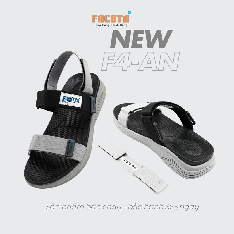 FACOTA │Giày Sandal Unisex thể thao nam nữ F4-AN03 đi học quai ngang đế cao 4 phân