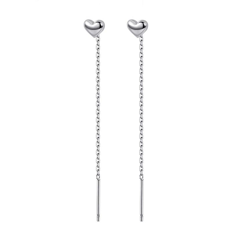 Product Introduction of 1Pair Heart Earrings Ins Temperament Long Heart-shaped Earrings Tassel K8Y8 20