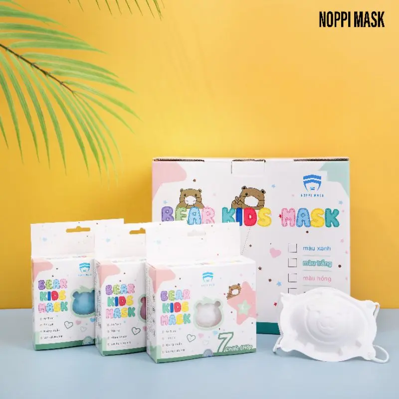 Khẩu trang gấu 3d cho bé Noppi Mask 7 cái 1 set