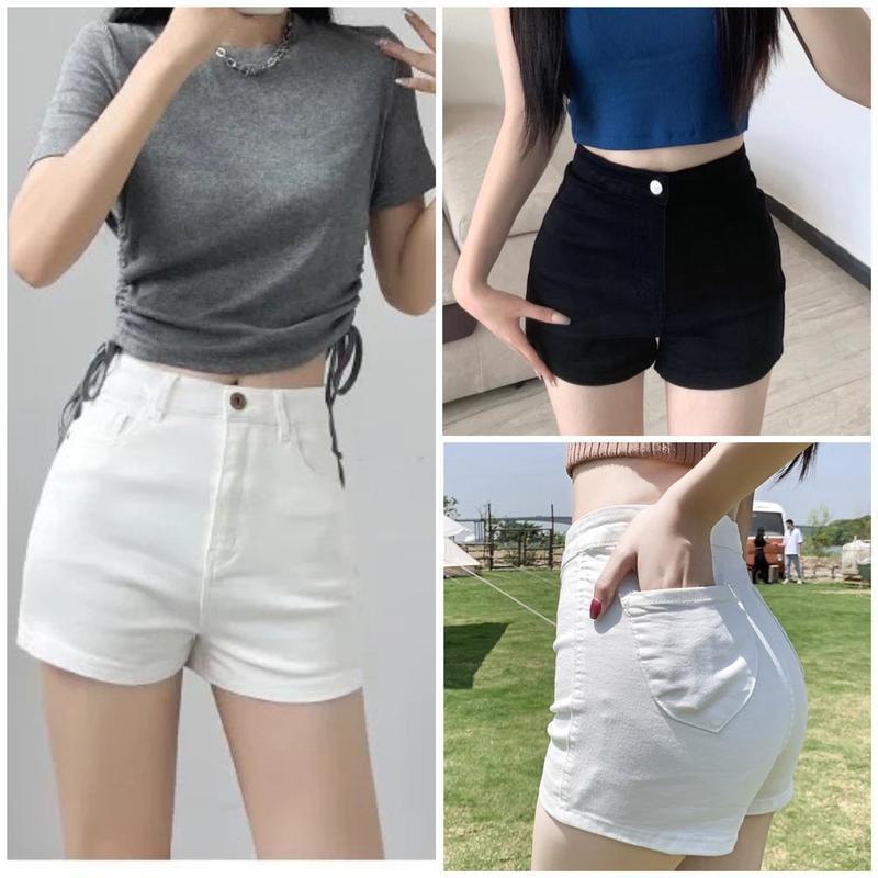  COMBO 2 Quần Short Jean Giấy Trơn Co Giãn 4 Chiều Mặc Thoải Mái  Dáng Ôm. Quần đùi nữ 