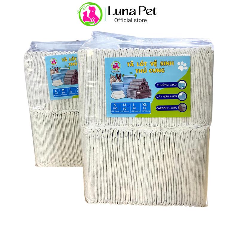Tã giấy lót than hoạt tính cho chó mèo siêu thấm hút LunaPet TG03- Tả giất lót khay chuồng chó mèo nhiều kích thước