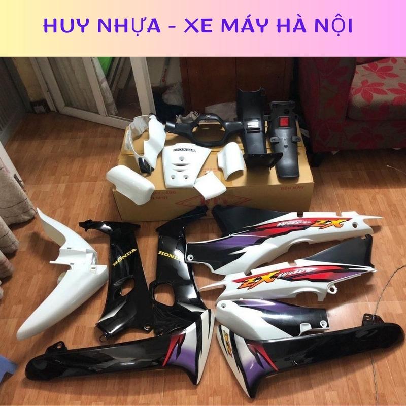 Dàn Áo Wave ZX Cao Cấp Bộ Vỏ Xe Wave ZX Dàn Áo Wave Nhỏ 2005 màu Trắng Nhãn Dán Tem Decal