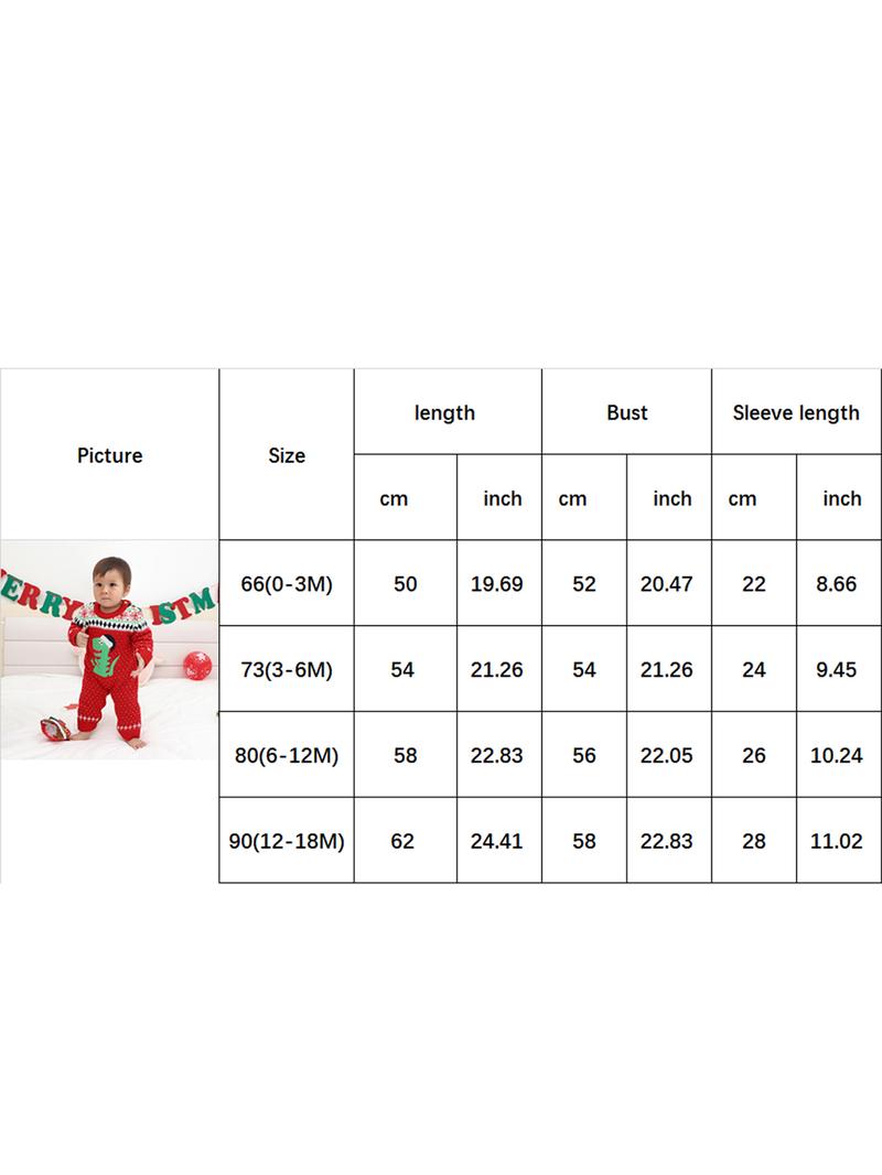 Product Introduction of Baby Boys Girl Christmas Long Sleeve Round Neck Dinosaur Romper 0