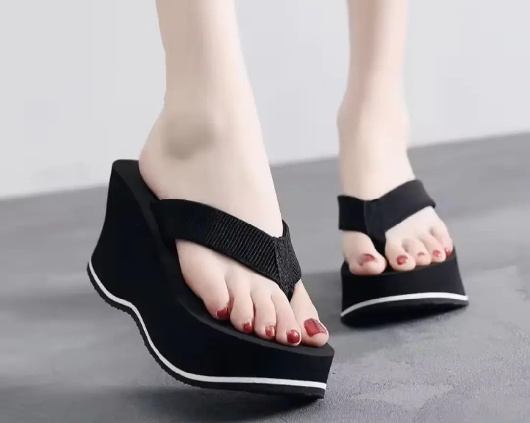 Dép nữ kẹp đế xuồng lượn sước quai dù 5cm 7cm, 9cm - DéP dep nudecao 2 xỏ ngón lào trung Shoes GiàY