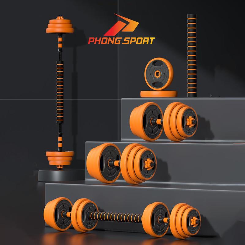 Bộ tạ TITAN 6IN1 đa năng Phongsport 10-20kg chất liệu cao cấp, bánh tạ thiết kế cầm nắm dễ dàng, tập gym tại nhà - tặng kèm găng tay