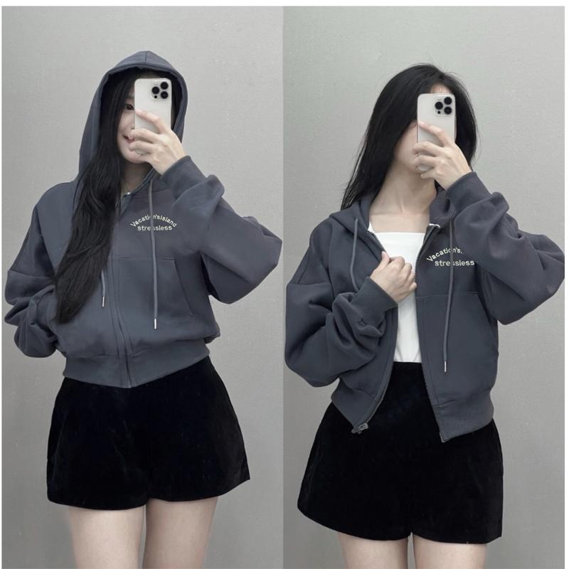 Áo khoác nỉ croptop hoodies phù hợp dành cho nữ  Menswear Nhung 0