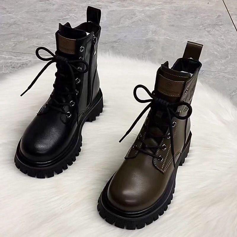 Product Introduction of Boot Martin, Da Thật Mềm, Dành Cho Nữ, Mùa Thu Và Mùa Đông, Bốt Một Lớp, Đế Mềm, Phong Cách Cổ Điển Lót Lông Cừu, Ấm Áp, Bốt Cao Đến Mắt Cá Chân Anh, Thời Trang, Bộ Sưu Tập 1066 Người, Có Sẵn Năm 2025 9