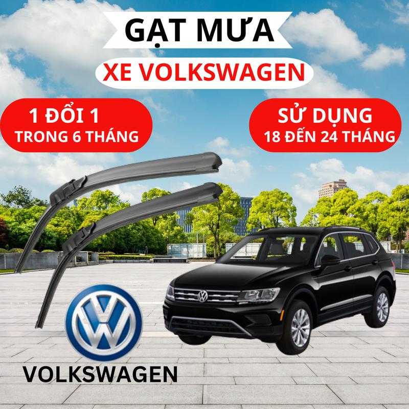 [ VOLKSWAGEN ] Bộ cần gạt mưa ô tô, loại khung xương mềm lưỡi silicon siêu sạch : Tiguan, Jetta  Cao Su Phụ Kiện Lau Xe gạt  mưa gạt  kính g at