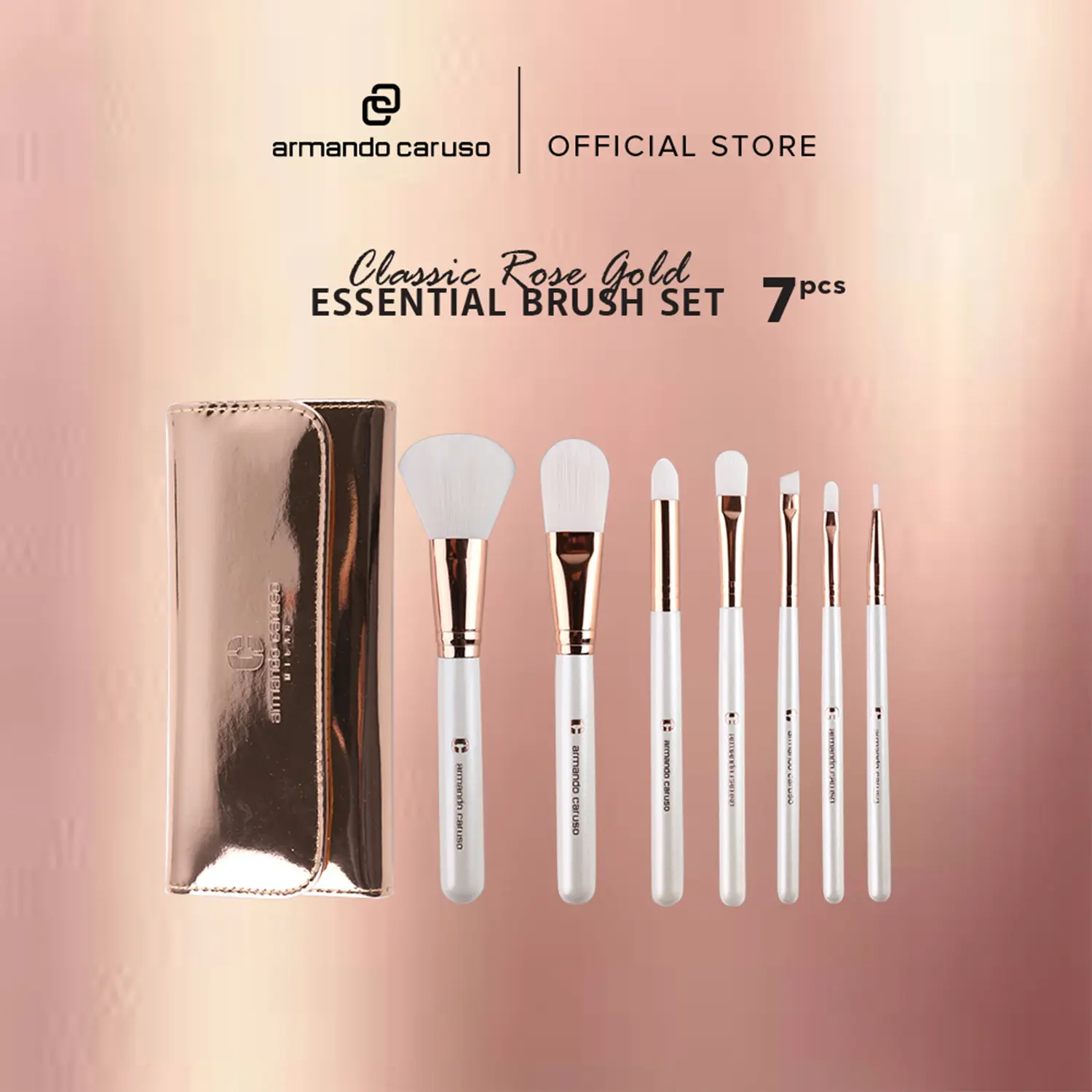 Armando Caruso Essential Brush Set Rose Gold 7Pcs