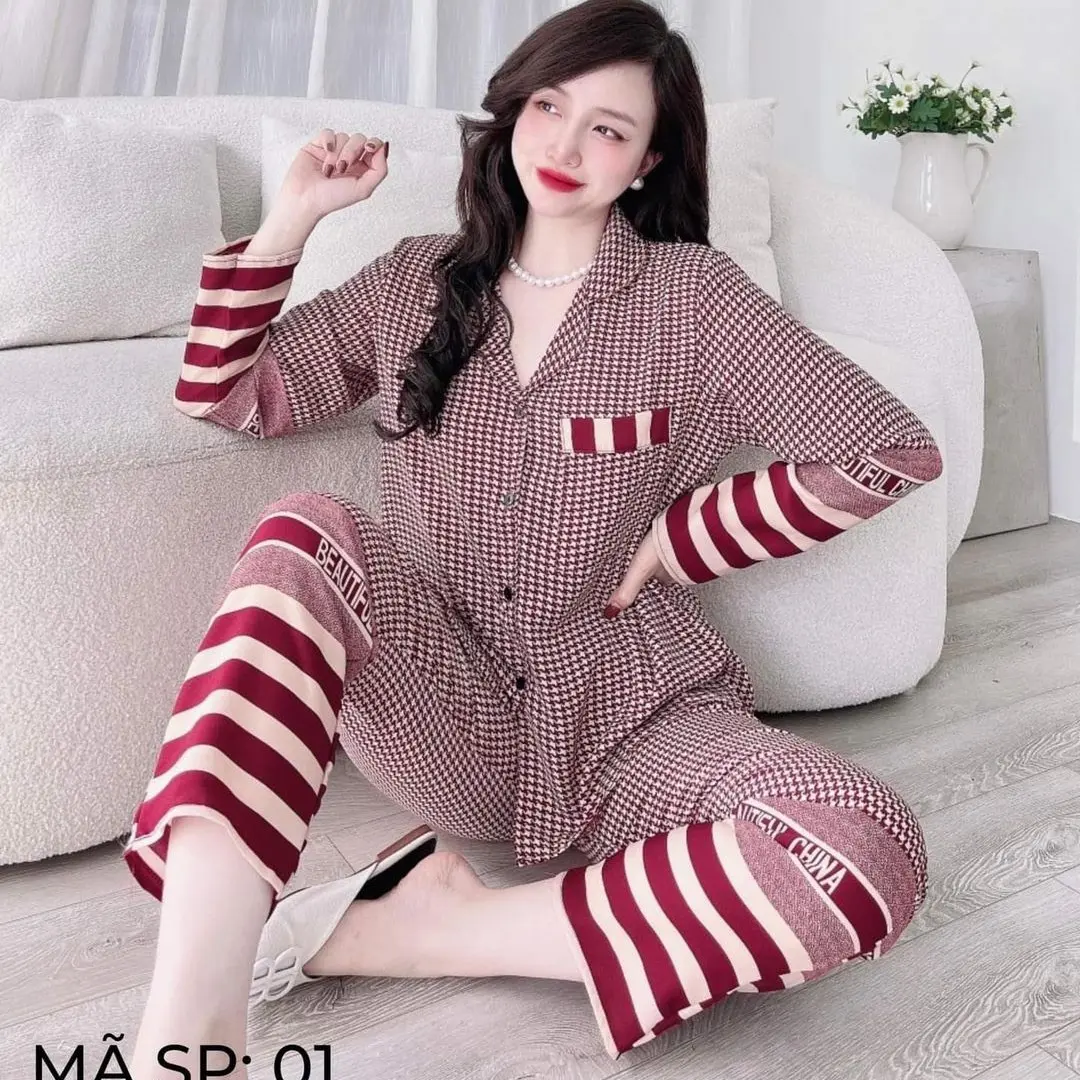 Đồ Bộ Pyjama T&P Lụa Mango Cao Cấp Họa Tiết ZicZac Trẻ Trung