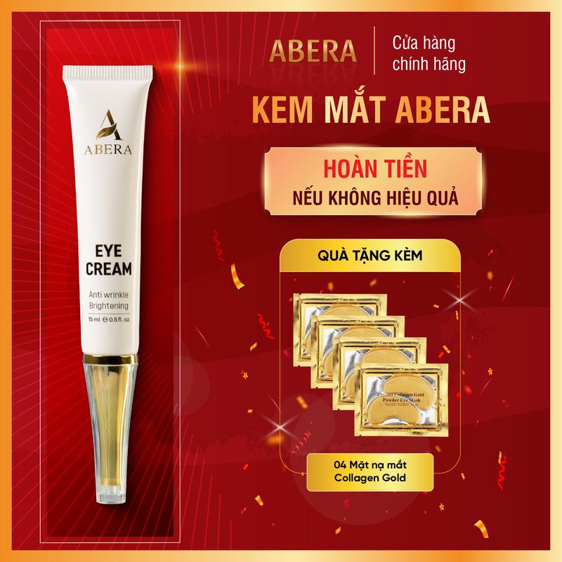 Kem Mắt Abera 15ml - Giảm Quầng Thâm và Nếp Nhăn Vùng Mắt, Tặng Mặt Nạ Vàng 24K Collagen Skincare Women Nữ Cho Bé Chăm Sóc Da - Dưỡng Mắt eyeserum