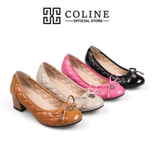 COLINE 936-3 Heels Pumps Chunky / Hak Tahu Wanita #C1138 Karet Shoes