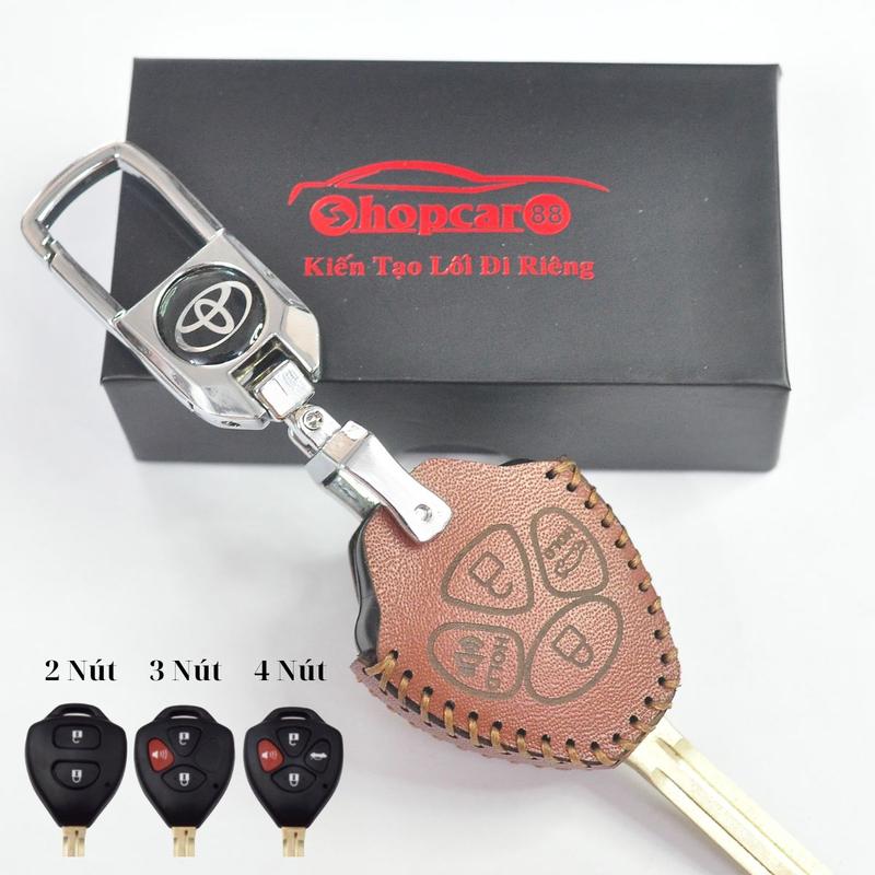 Bao da chìa khoá xe Toyota Vios, Yaris, Altis, Camry, Innova, Fortuner... phom cũ.  mẫu chuẩn theo xe như hình.