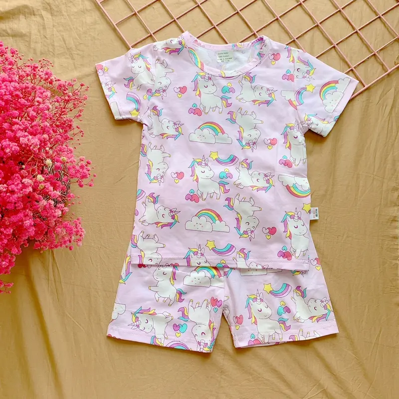 Bộ thun cotton mềm mát thấm hút mồ hôi hoạ tiết hoạt hình 10-30kg 7