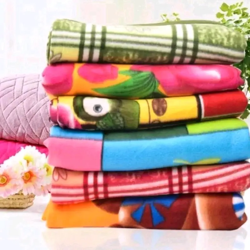 Combo 5 khăn,Chăn Ủ Nỉ Mỏng Giữ Ấm Cho Trẻ Sơ Sinh,Chăn Quấn Ủ Mỏng Size To 65x80 cm Cho Bé Voi gối chống thêu tã chéo màn 3