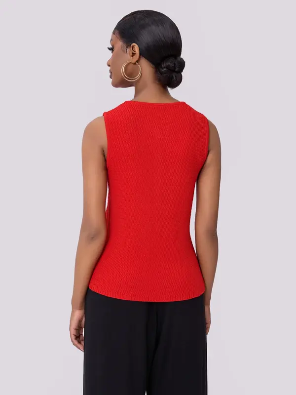 Women's Plain Button Pocket Vest Jacket, Casual Sleeveless Round Neck Knit Top for Summer, Ladies Clothes for Daily Wear 1